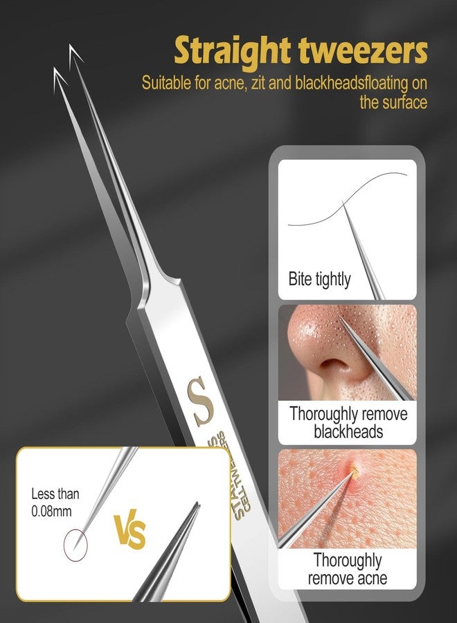 WSYUB Professional Blackhead Tweezers, Blackhead Remover Tools,Ingrown Hair Removal Kit - Image 2